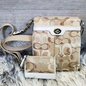 Coach Signature Swingpack Purse and Change Purse